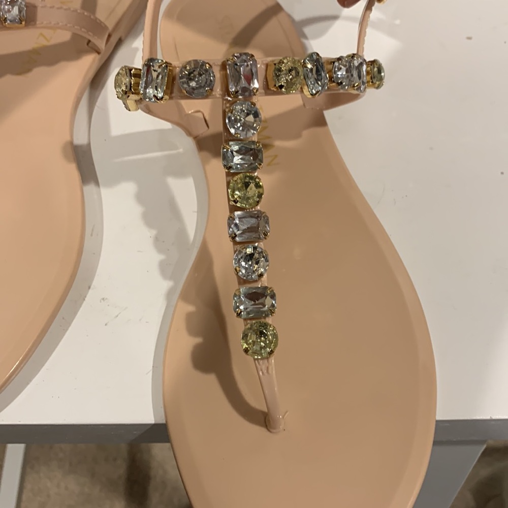 Stuart Weitzman Jaide Thong Sandles Rhinestones W… - image 4
